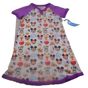 Disney Nightgown Girls Size 9/10 Purple Sleepwear Dress NWT Princess Print